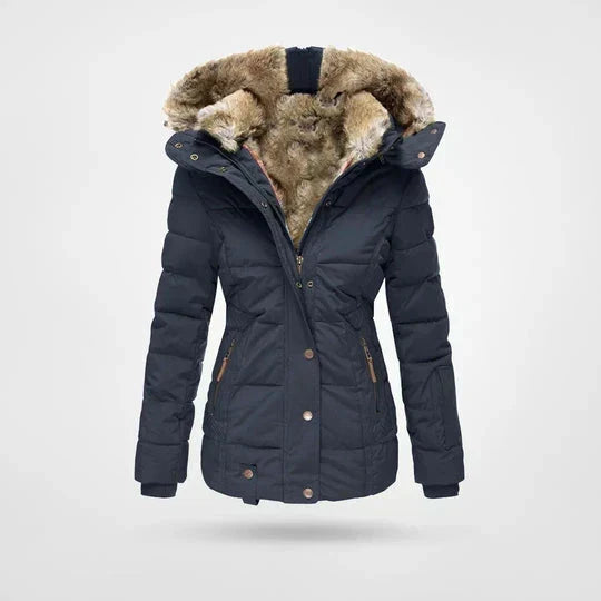 Bella | Graceful Hooded Faux Fur Coat Quilted Puffer Jacket