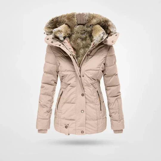 Bella | Graceful Hooded Faux Fur Coat Quilted Puffer Jacket