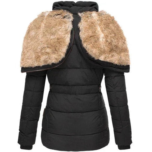 Bella | Graceful Hooded Faux Fur Coat Quilted Puffer Jacket