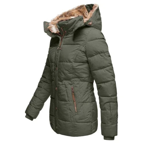 Bella | Graceful Hooded Faux Fur Coat Quilted Puffer Jacket