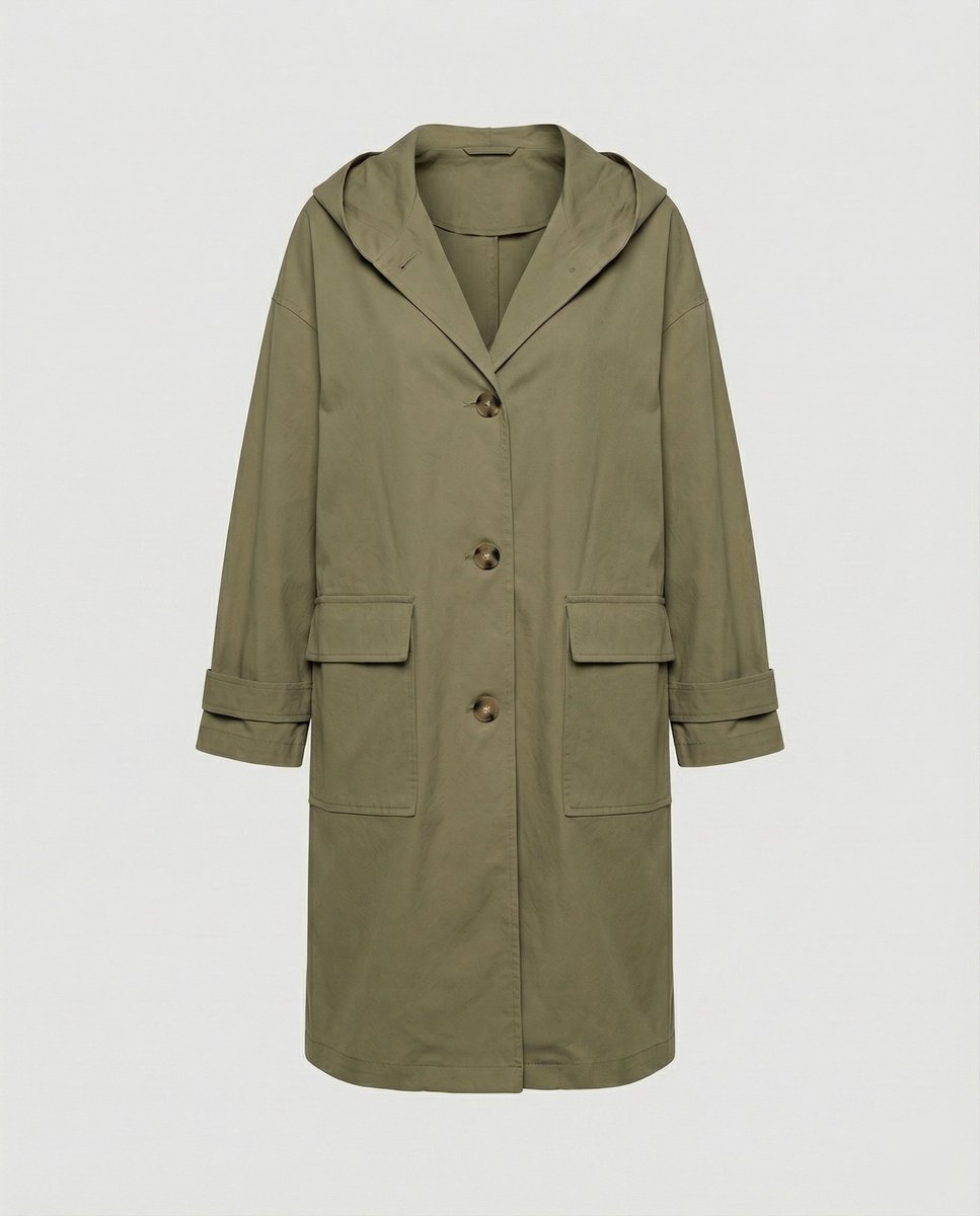 Bella | Refined Hooded Waterproof Jacket Long Trench Coat