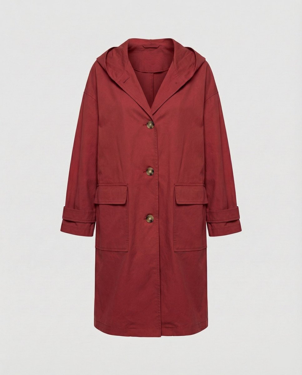 Bella | Refined Hooded Waterproof Jacket Long Trench Coat