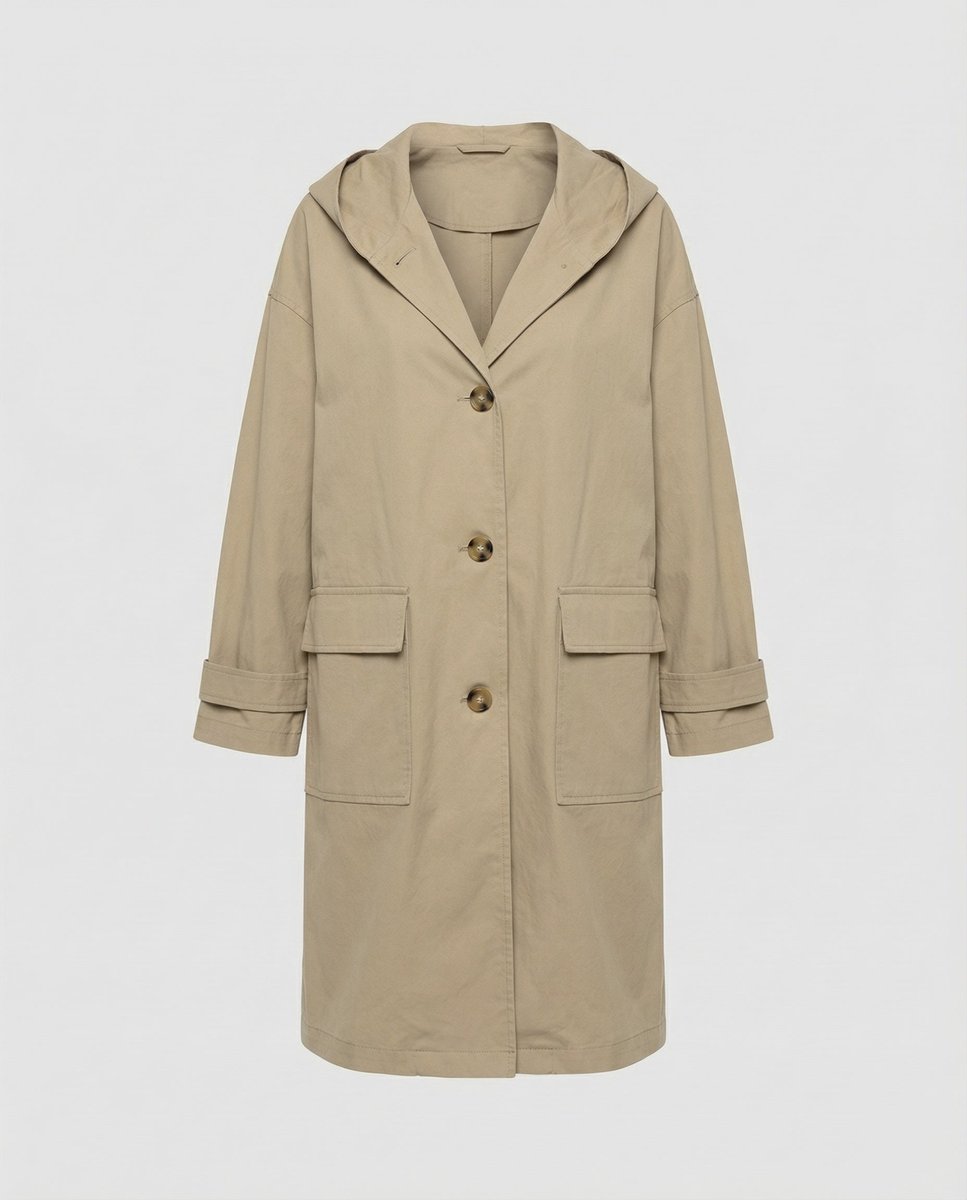 Bella | Refined Hooded Waterproof Jacket Long Trench Coat