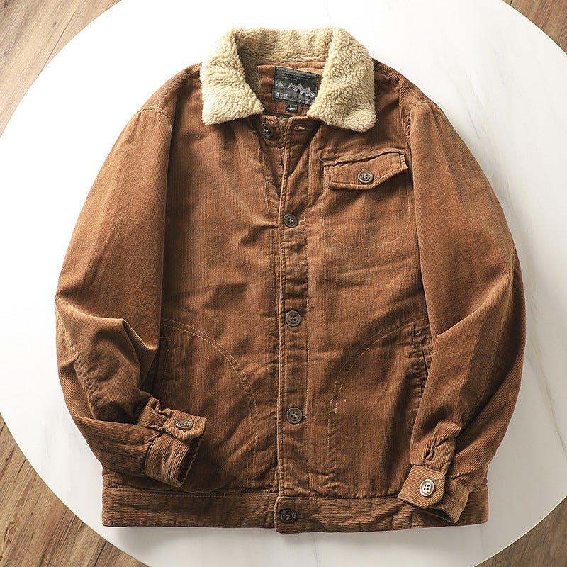 Benjamin | Cosy Ribbed Button Front Mens Sherpa Jacket