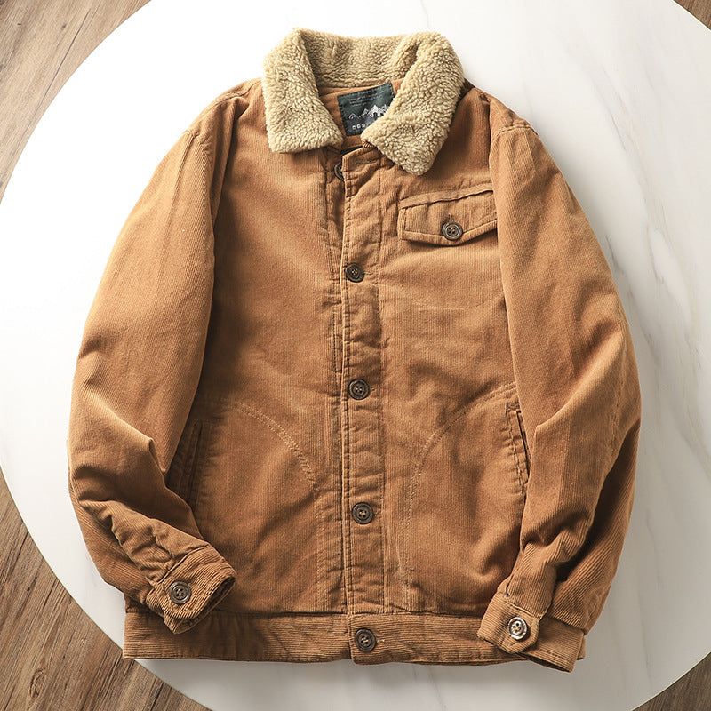 Benjamin | Cosy Ribbed Button Front Mens Sherpa Jacket