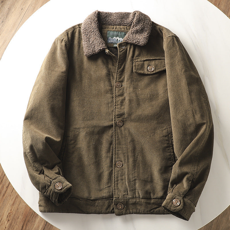 Benjamin | Cosy Ribbed Button Front Mens Sherpa Jacket