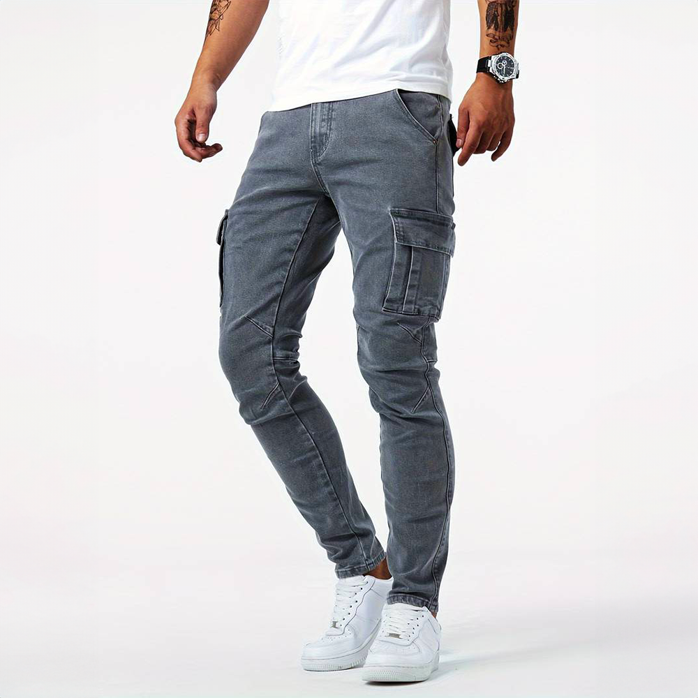 Benjamin | Effortless Slim Fit Mens Cargo Trousers with Side Pockets
