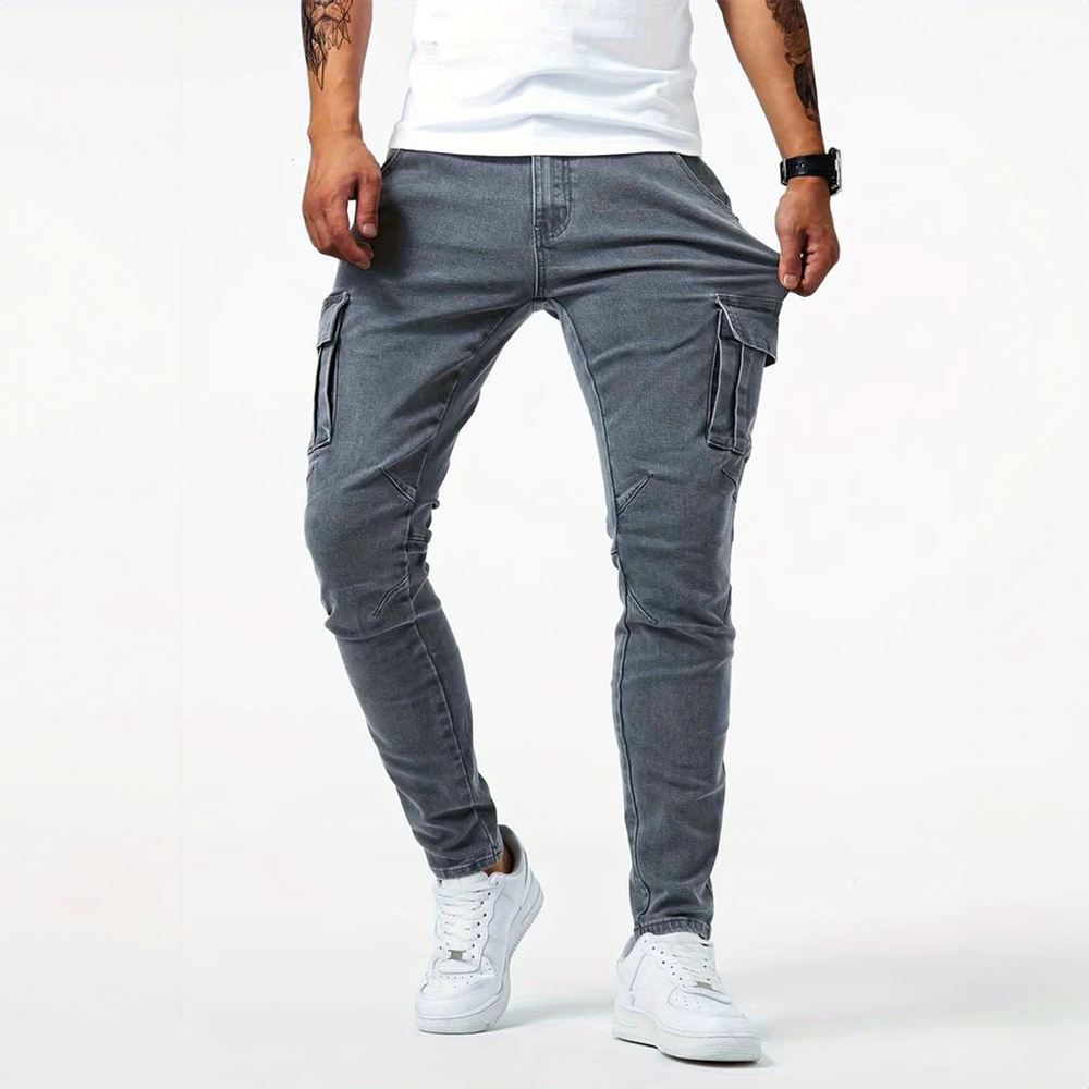 Benjamin | Effortless Slim Fit Mens Cargo Trousers with Side Pockets