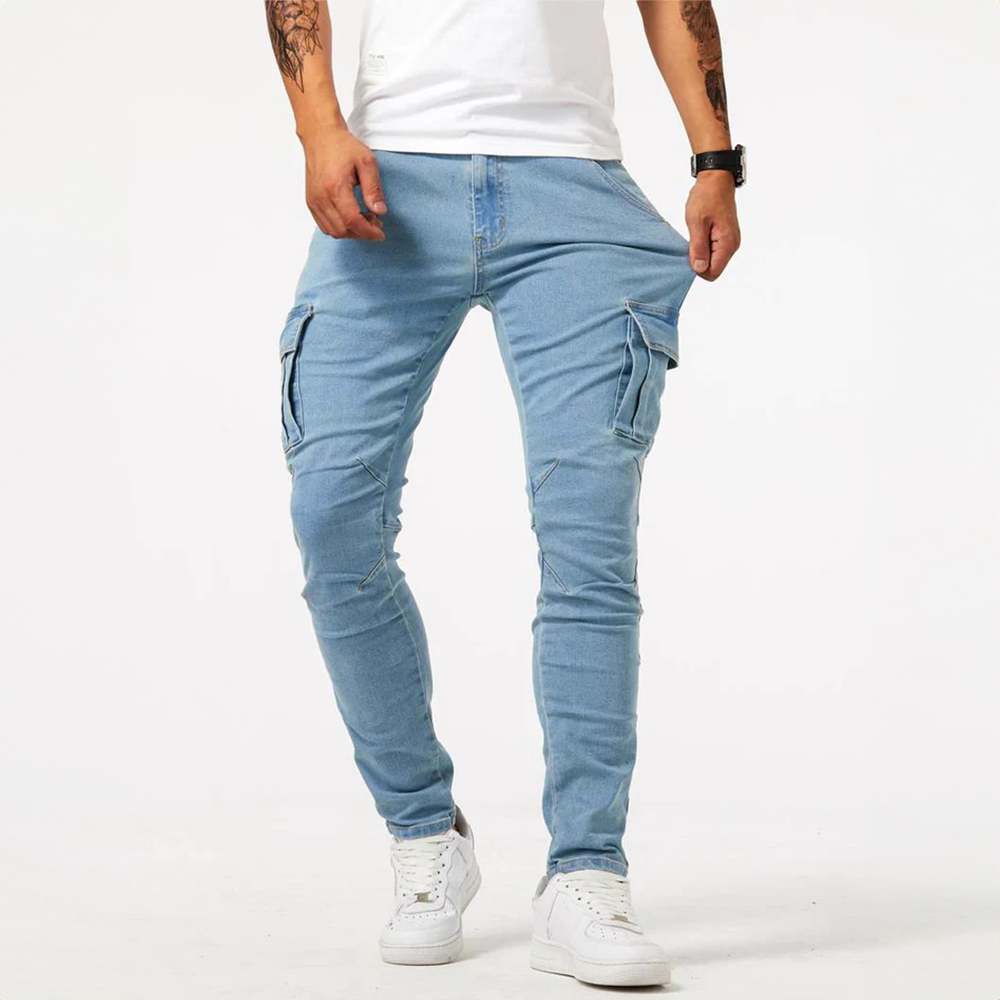 Benjamin | Effortless Slim Fit Mens Cargo Trousers with Side Pockets