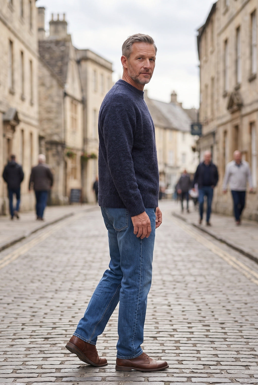 Benjamin | Textured Crew Neck Mens Knit Jumper