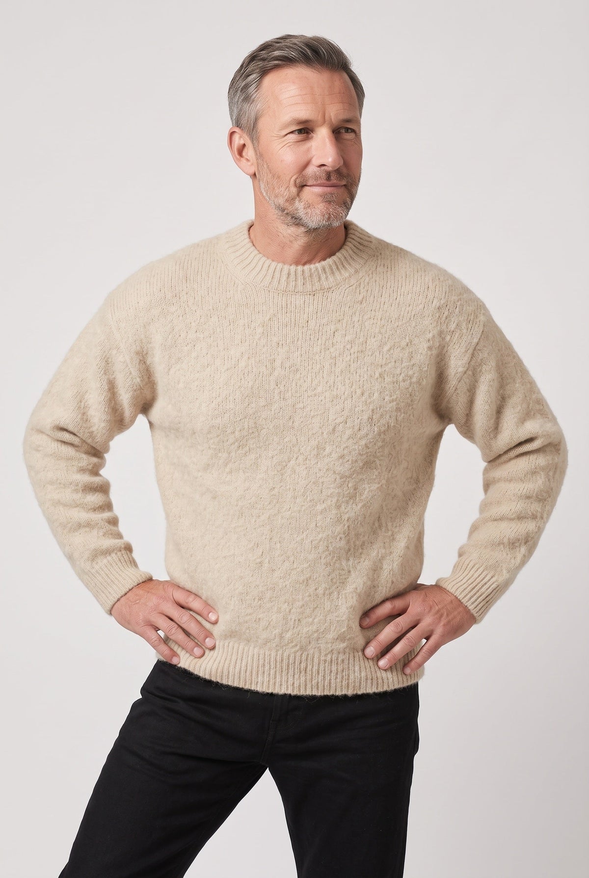 Benjamin | Textured Crew Neck Mens Knit Jumper