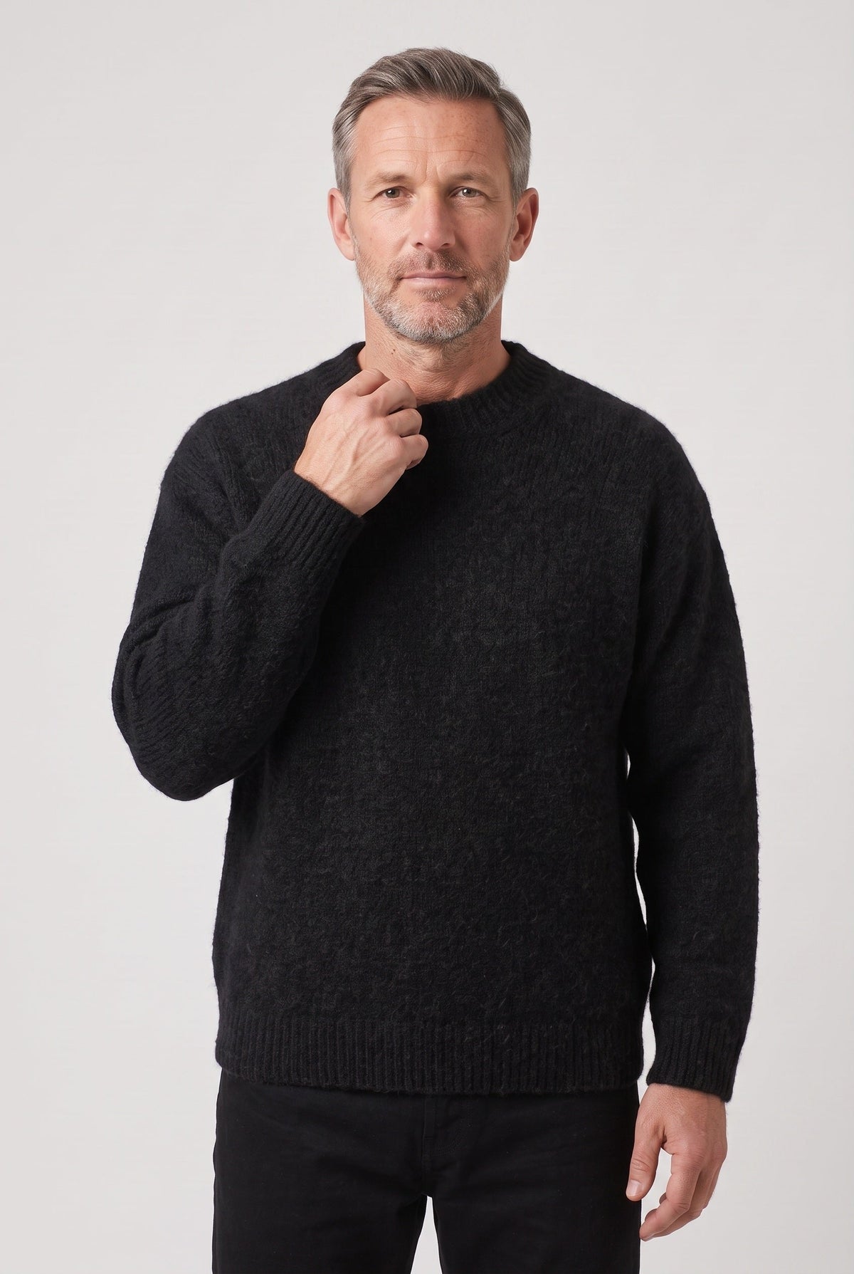 Benjamin | Textured Crew Neck Mens Knit Jumper