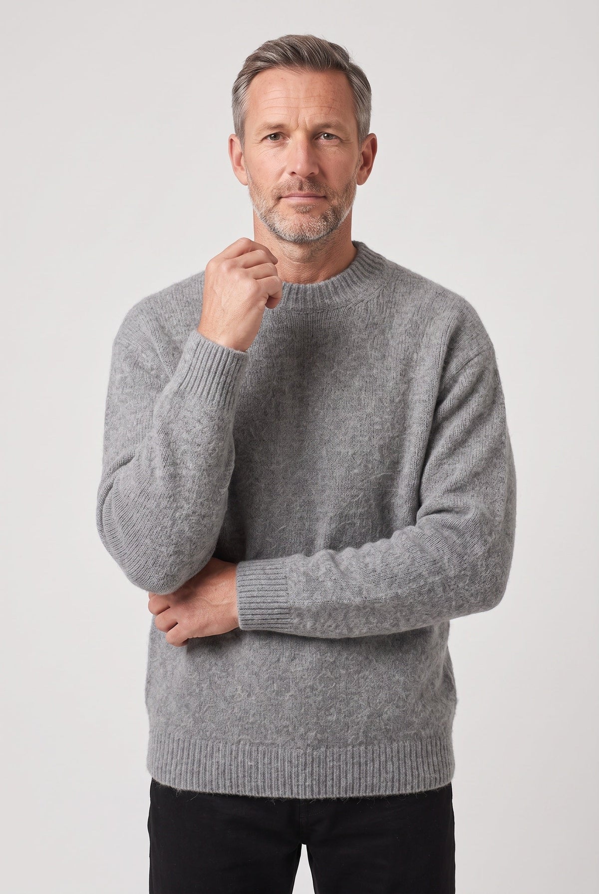 Benjamin | Textured Crew Neck Mens Knit Jumper