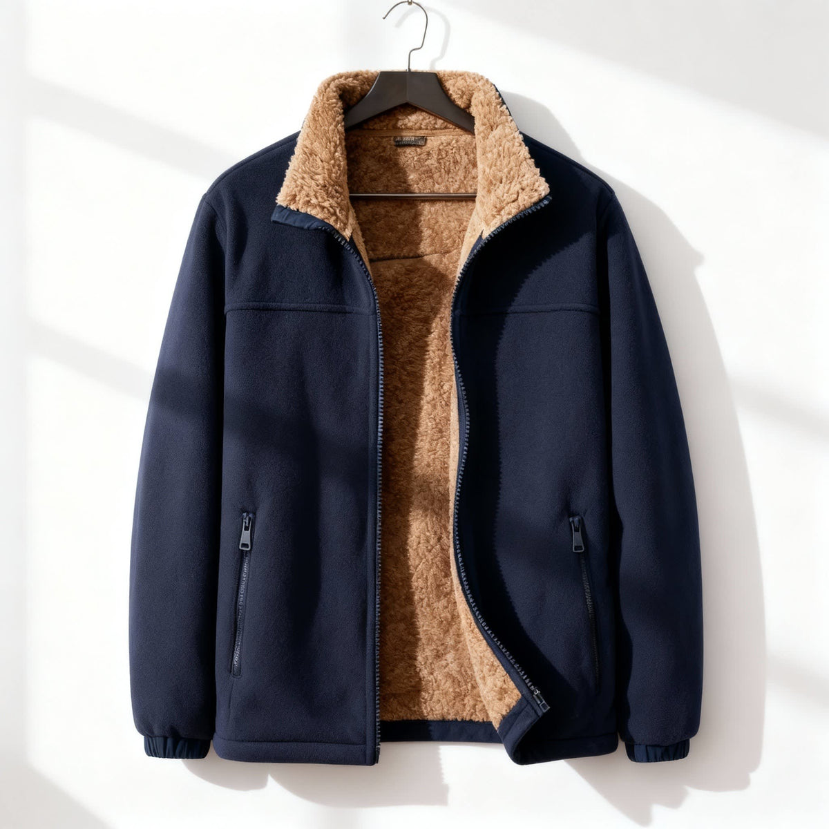 Bobby | Stand Collar Zip Up Mens Sherpa Jacket