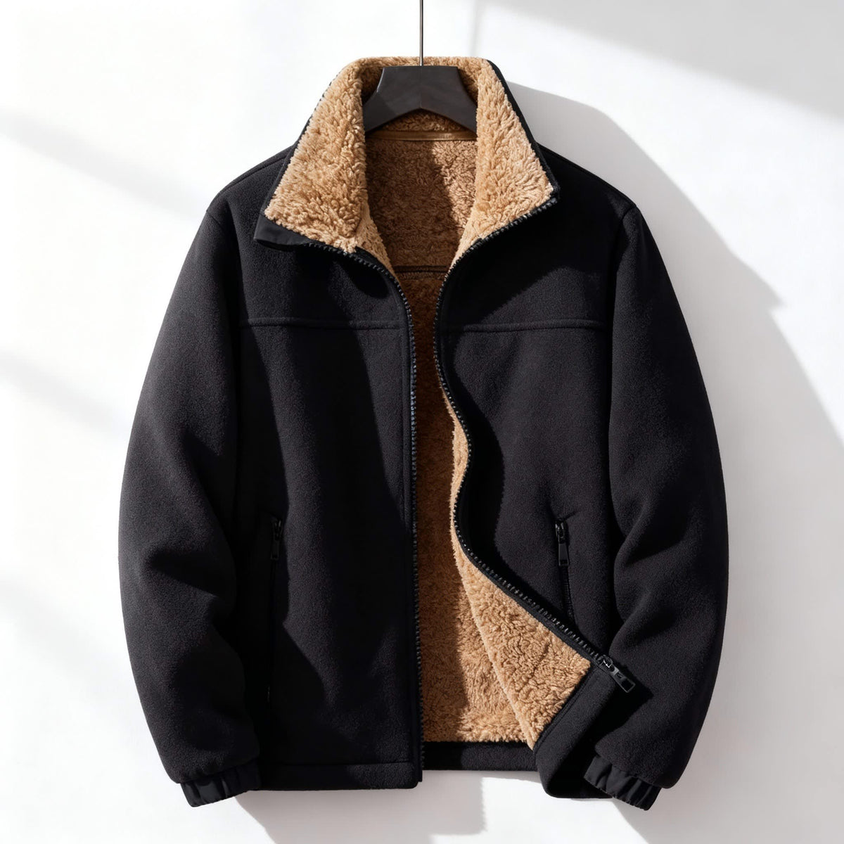 Bobby | Stand Collar Zip Up Mens Sherpa Jacket
