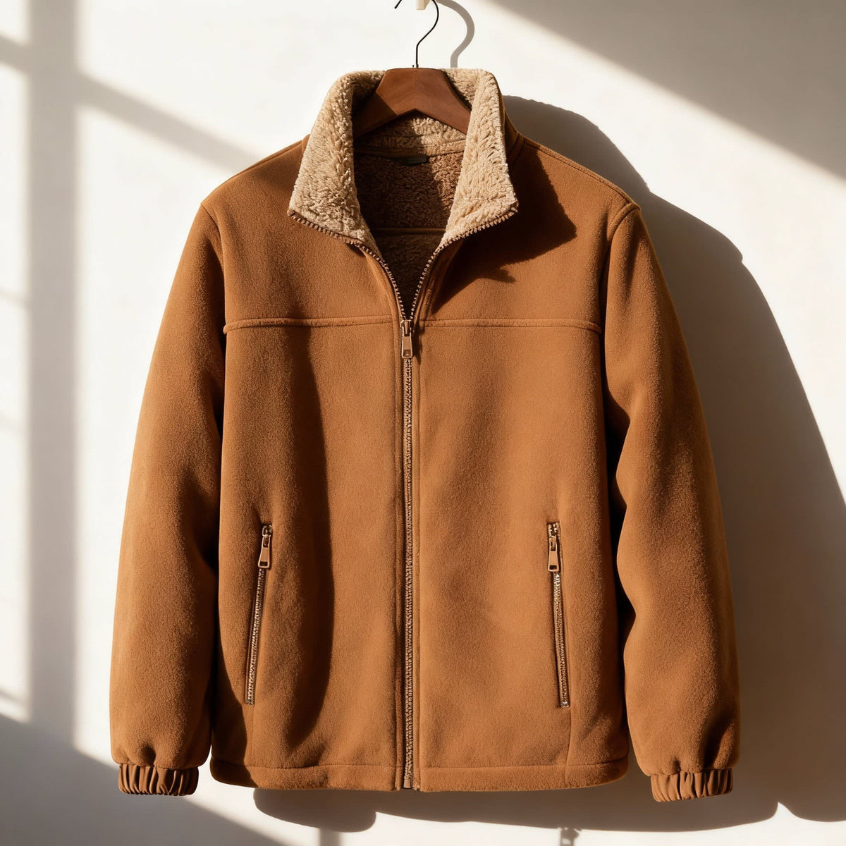 Bobby | Stand Collar Zip Up Mens Sherpa Jacket