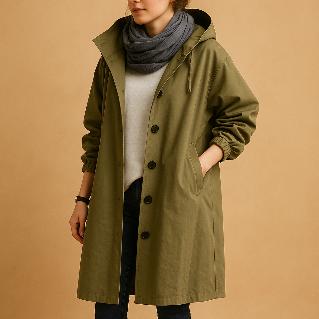Bonnie | Elegant Hooded Waterproof Jacket with Longline Fit