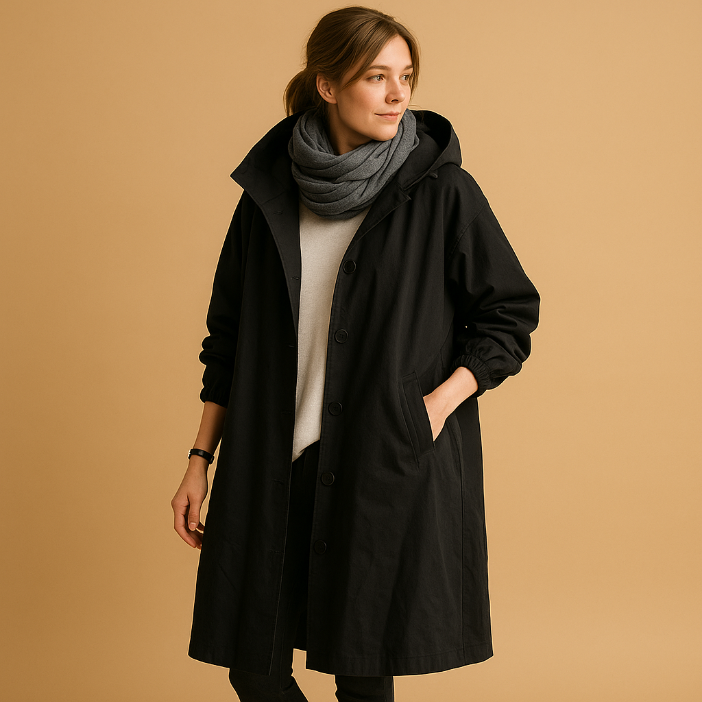 Bonnie | Elegant Hooded Waterproof Jacket with Longline Fit