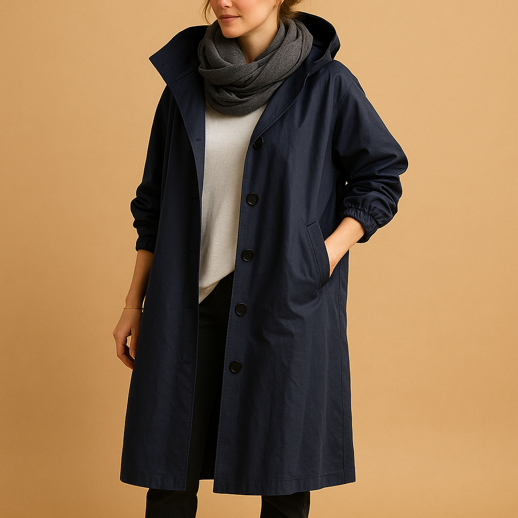 Bonnie | Elegant Hooded Waterproof Jacket with Longline Fit