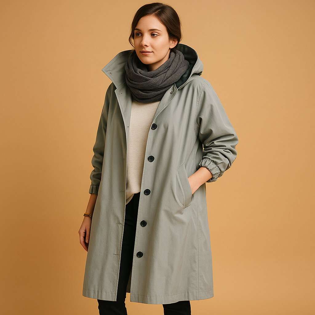 Bonnie | Elegant Hooded Waterproof Jacket with Longline Fit