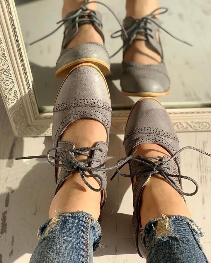 Bonnie | Graceful Lace-Up Cut-Out Mary Jane Heels
