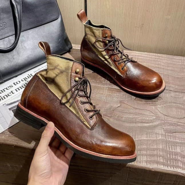Brody | Burnished Lace Up Mens Boots