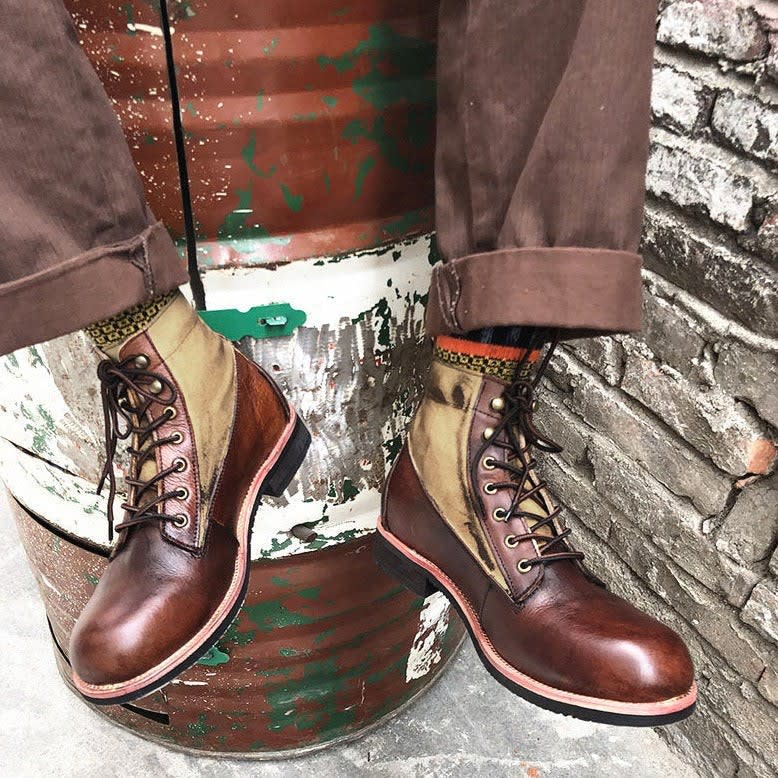 Brody | Burnished Lace Up Mens Boots