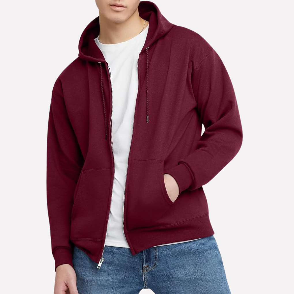 Caleb | Effortless Full-Zip Hooded Sweatshirt