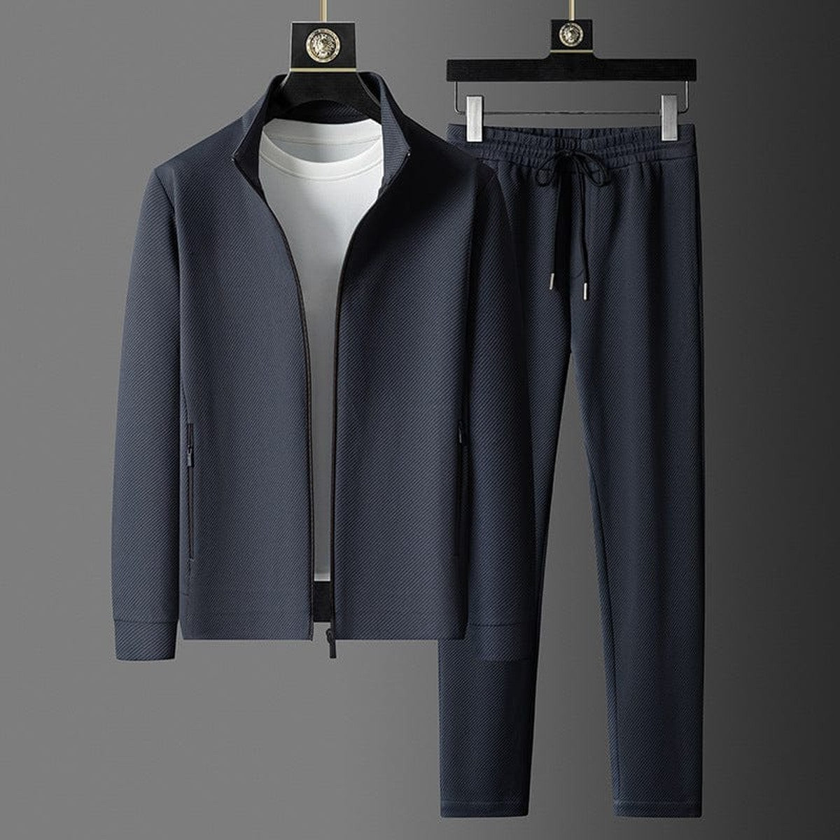 Caleb | Elegant Full-Zip Hooded Tracksuit with Matching Sweatpants