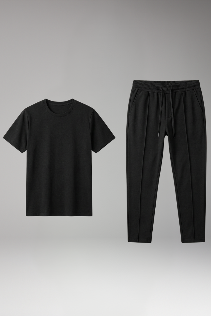Caleb | Relaxed Fit Tracksuit Set with Crew Neck Tee and Joggers