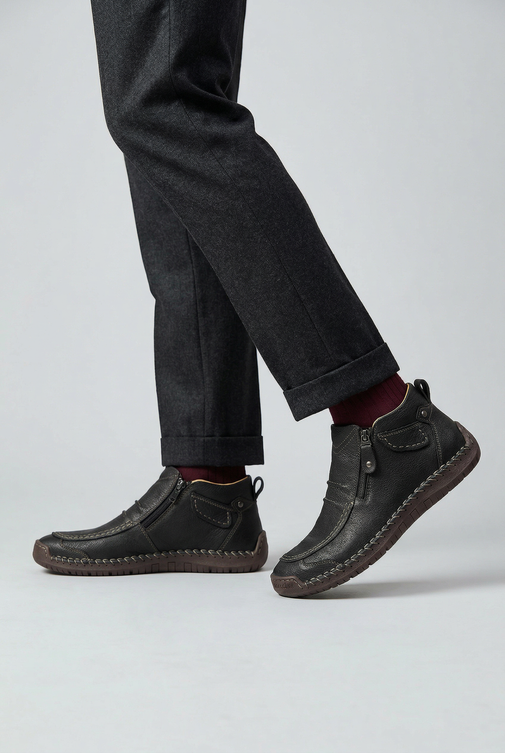 Caleb | Relaxed Side Zip Orthopedic Ankle Boots