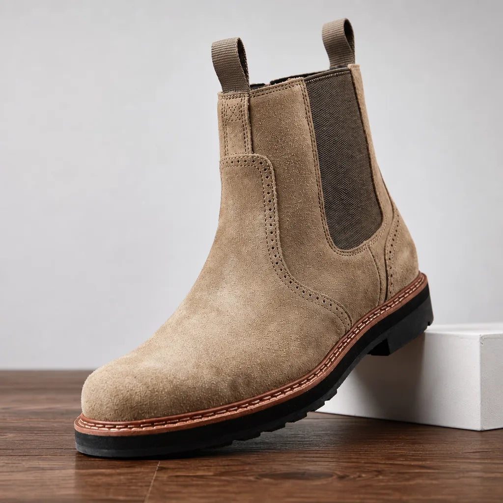 Charlie | Brogue Detail Chelsea Mens Boots
