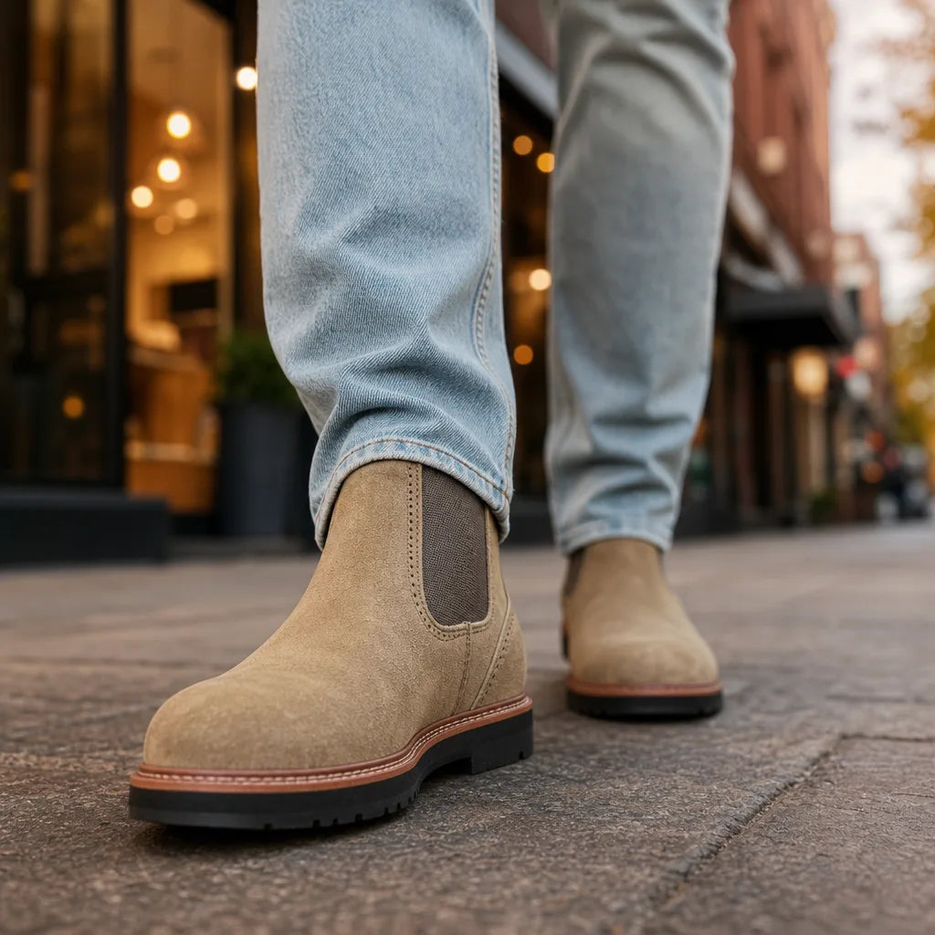 Charlie | Brogue Detail Chelsea Mens Boots