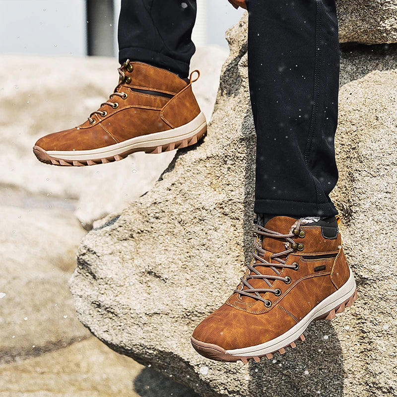 Charlie | Stylish Fur-Trim Winter Hiking Boots for Men