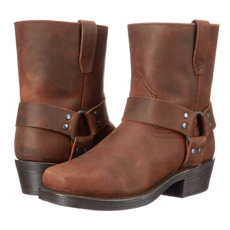 Charlie | Vintage Harness Biker Mens Boots