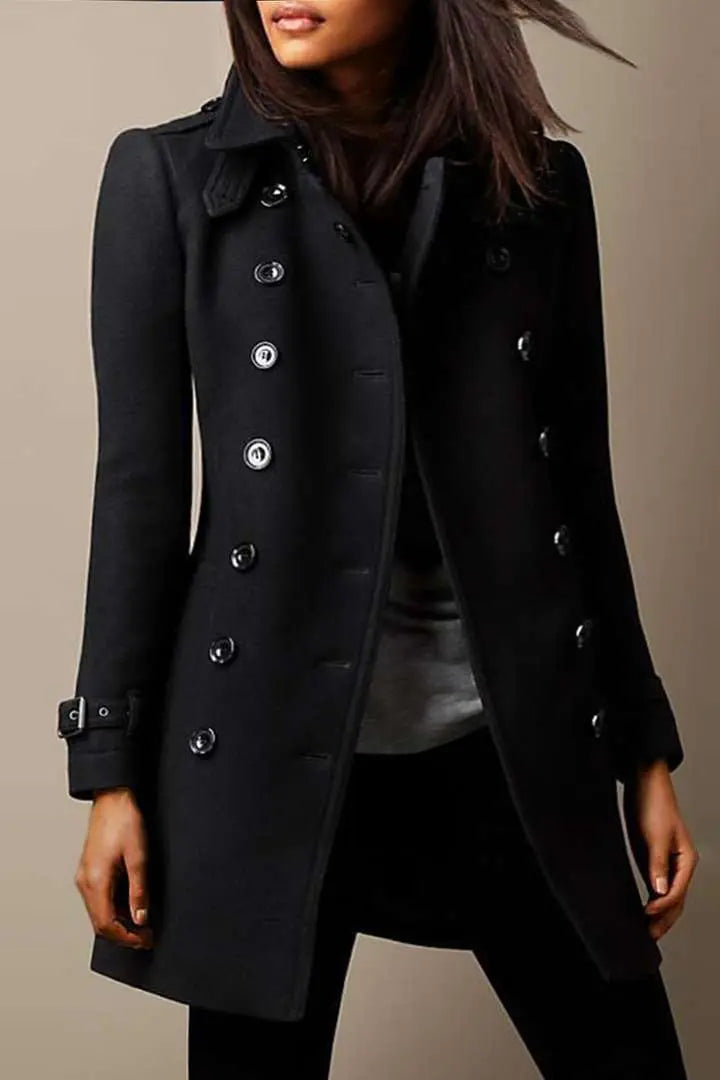 Charlotte | Chic Double-Breasted Longline Trench Coat