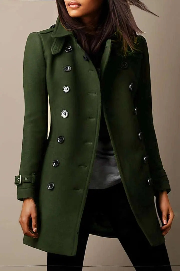 Charlotte | Chic Double-Breasted Longline Trench Coat