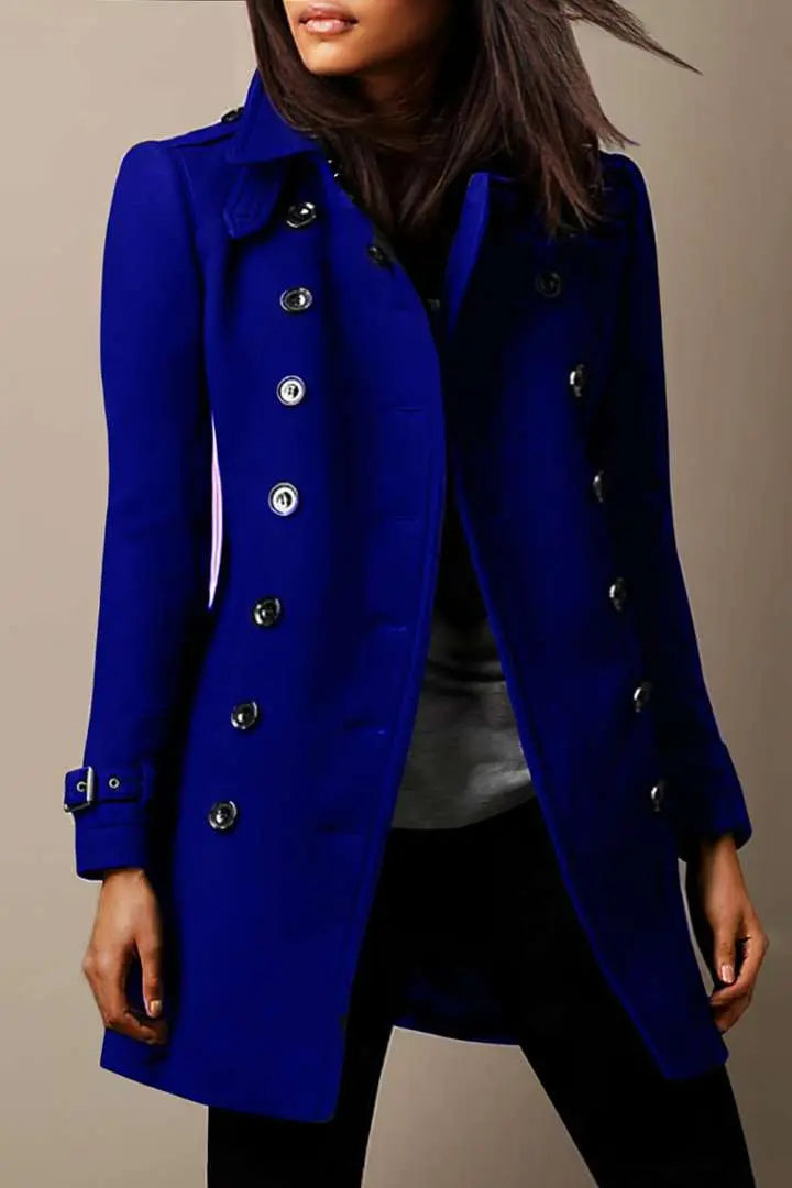 Charlotte | Chic Double-Breasted Longline Trench Coat