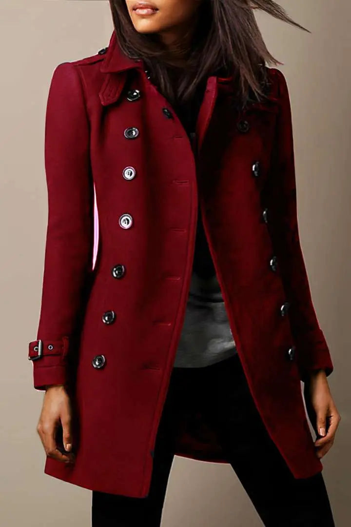 Charlotte | Chic Double-Breasted Longline Trench Coat