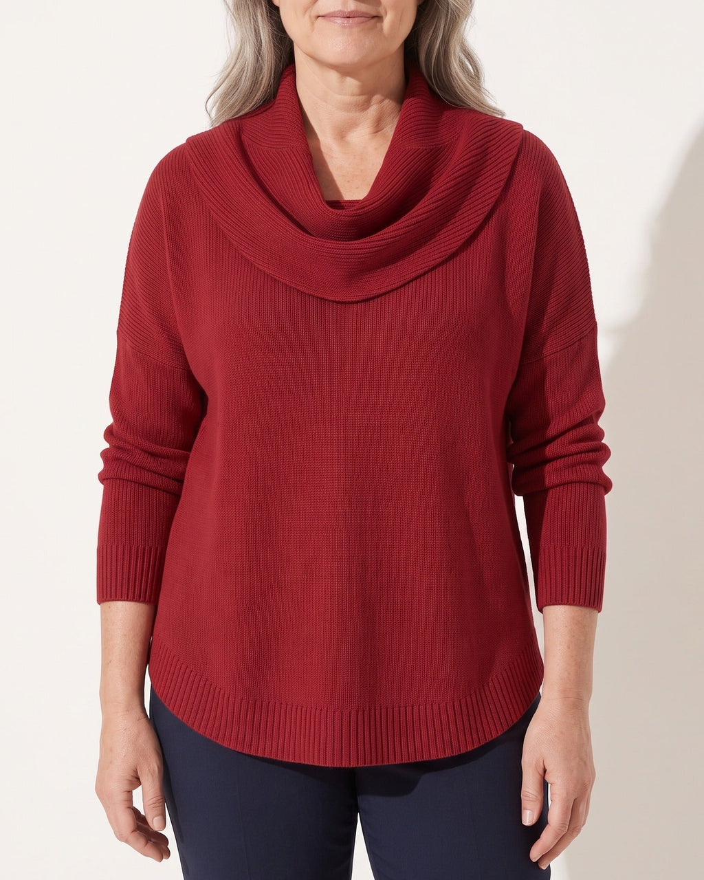 Charlotte | Polished Cowl Neck Womens Knit Jumper