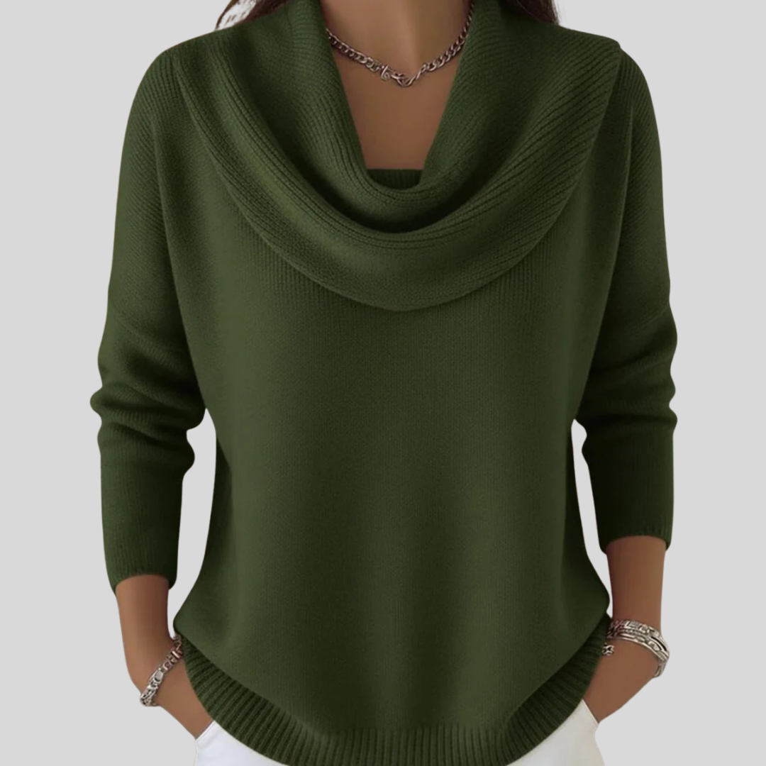 Charlotte | Polished Cowl Neck Womens Knit Jumper