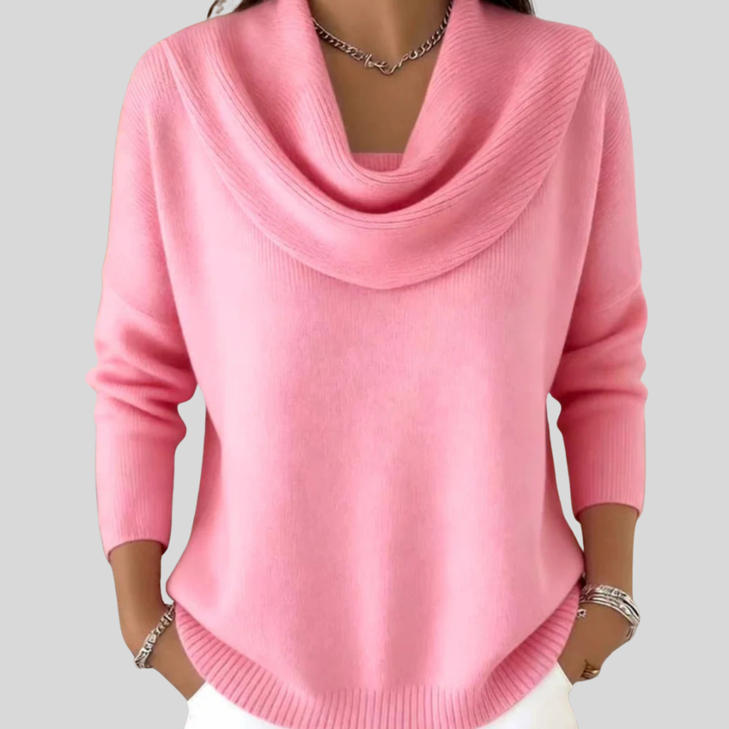 Charlotte | Polished Cowl Neck Womens Knit Jumper