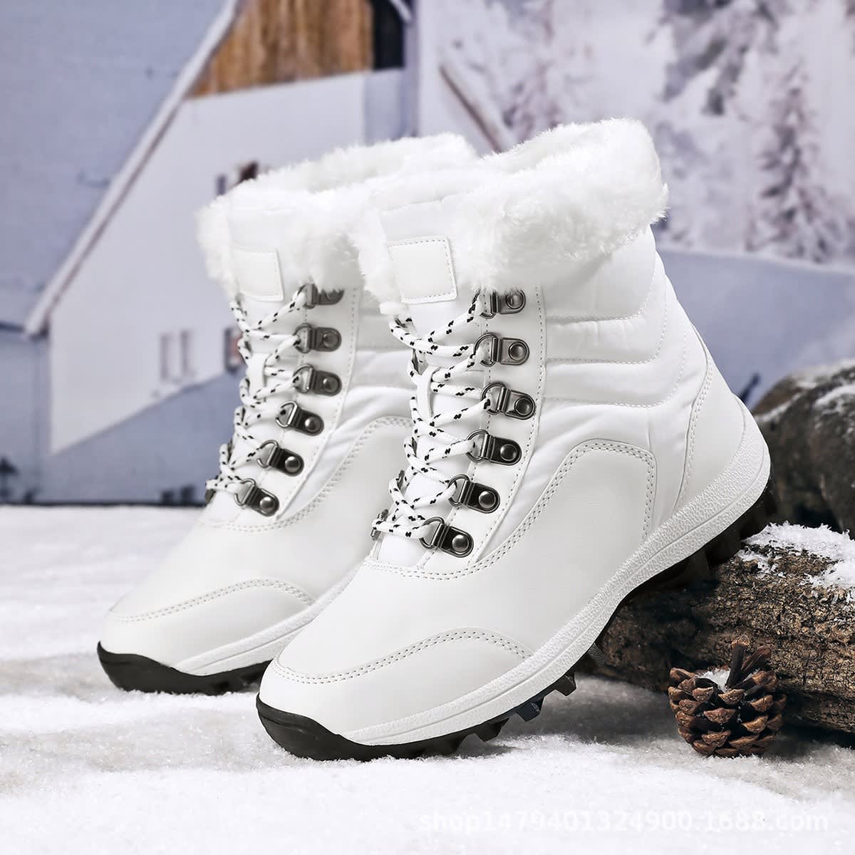 Charlotte | Relaxed Waterproof Boots with Faux Fur Ankle Cuff