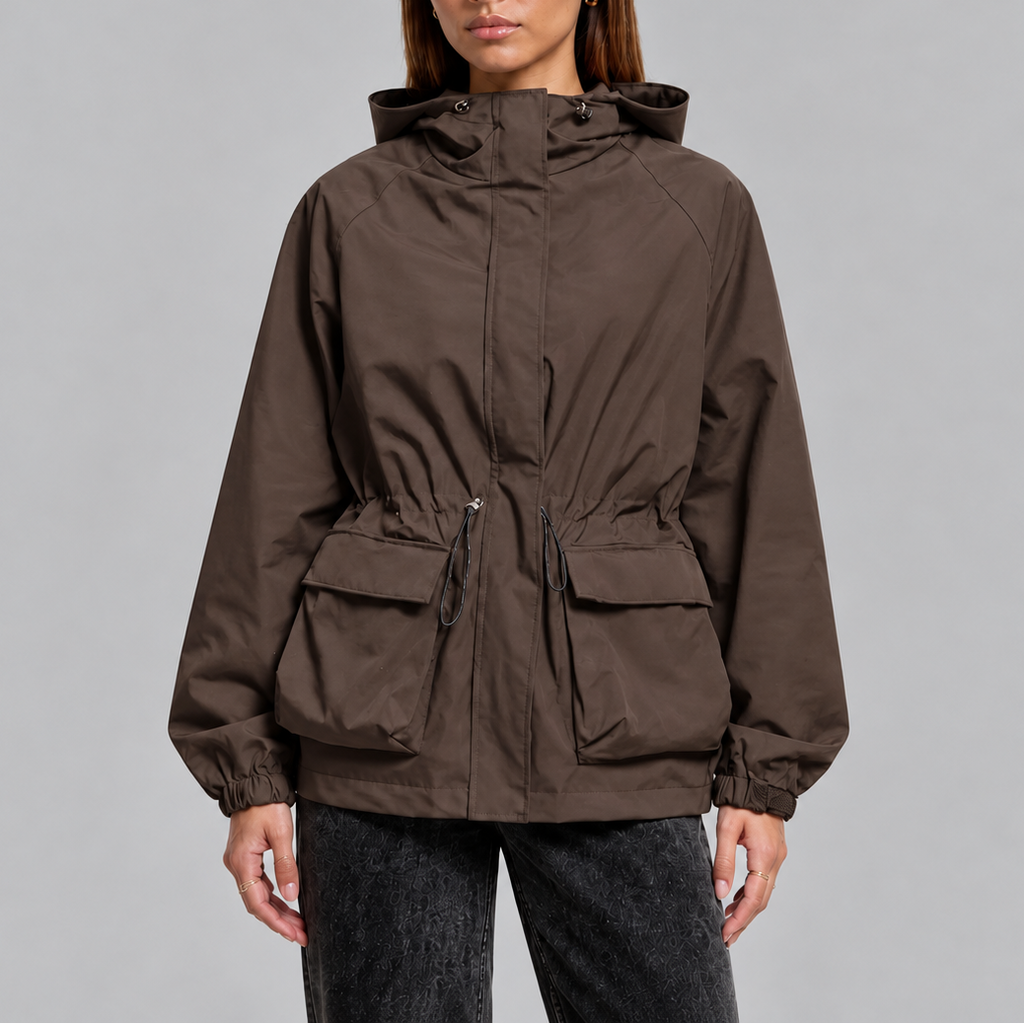 Charlotte | Sophisticated Waterproof Hooded Jacket with Drawstring Waist
