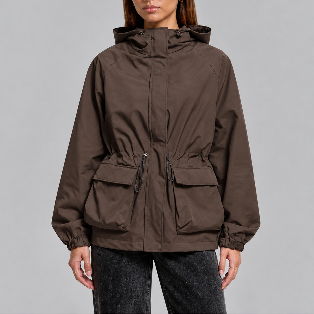 Charlotte | Sophisticated Waterproof Hooded Jacket with Drawstring Waist