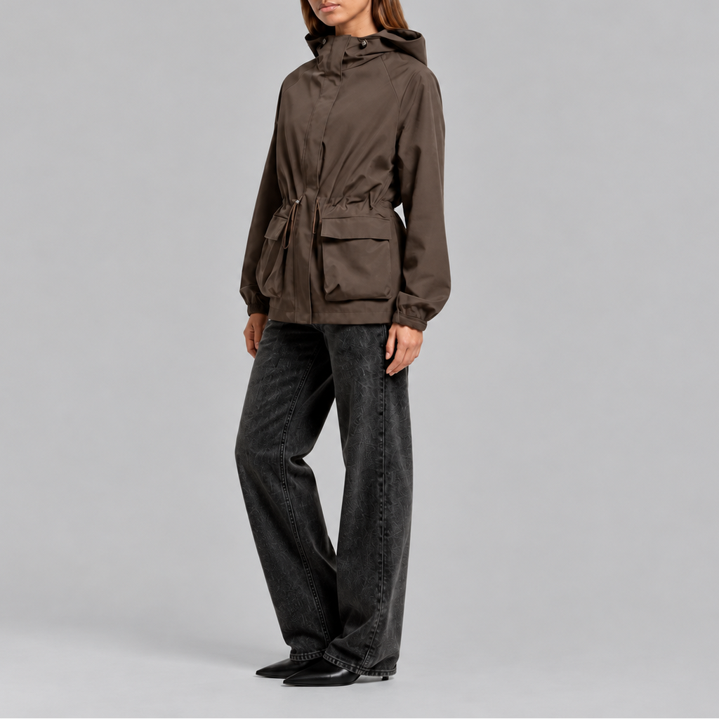 Charlotte | Sophisticated Waterproof Hooded Jacket with Drawstring Waist