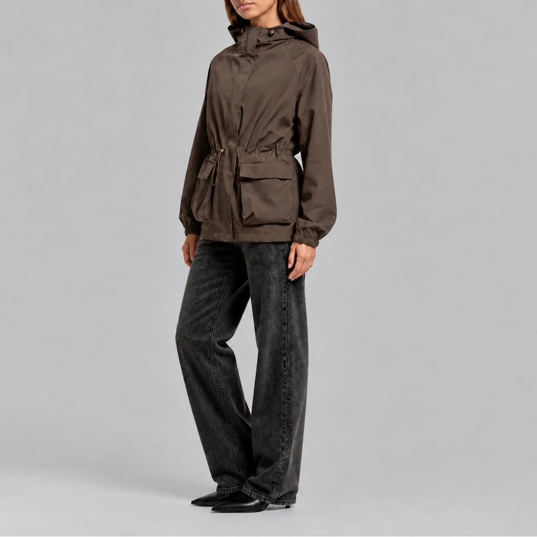 Charlotte | Sophisticated Waterproof Hooded Jacket with Drawstring Waist