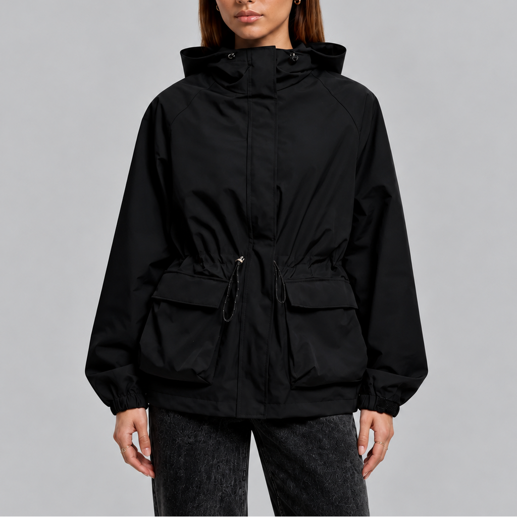 Charlotte | Sophisticated Waterproof Hooded Jacket with Drawstring Waist