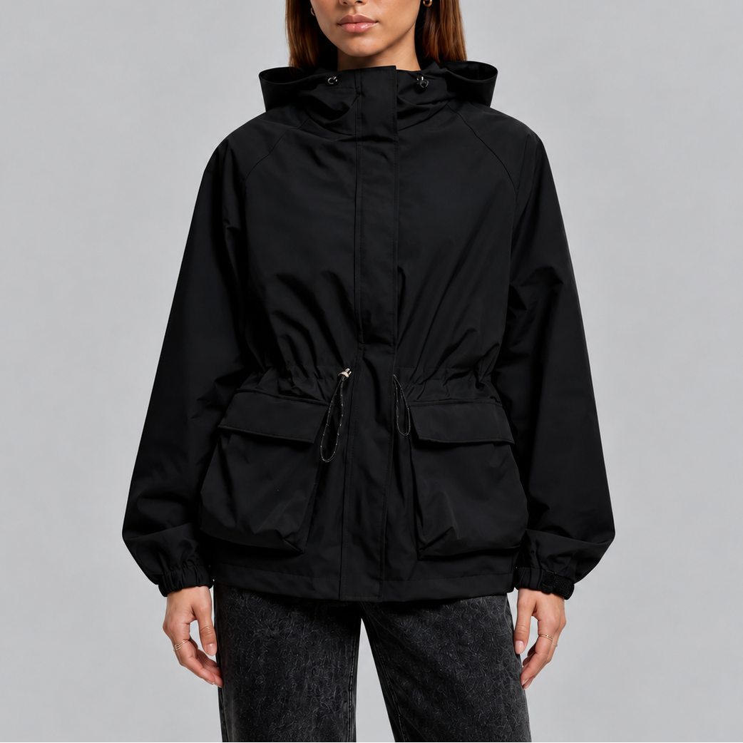 Charlotte | Sophisticated Waterproof Hooded Jacket with Drawstring Waist