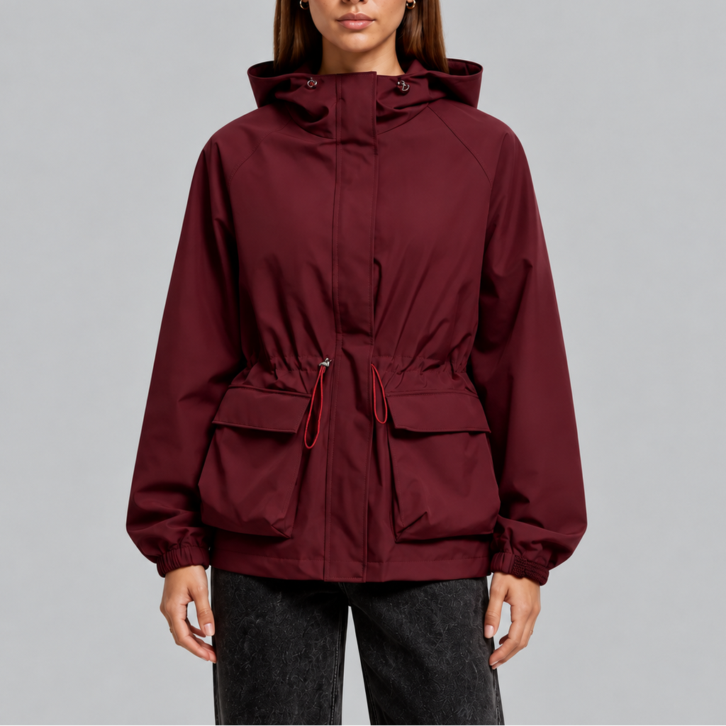 Charlotte | Sophisticated Waterproof Hooded Jacket with Drawstring Waist